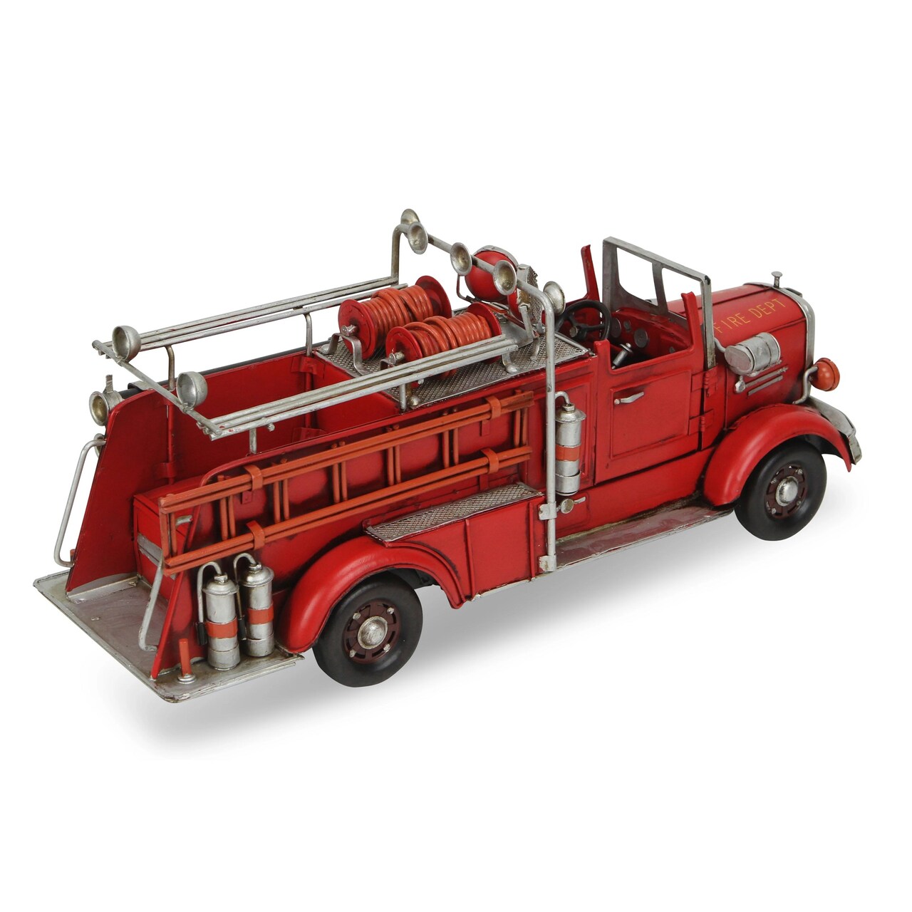 Contemporary Home Living 16" Red Vintage Style Fire Engine Tabletop Decoration